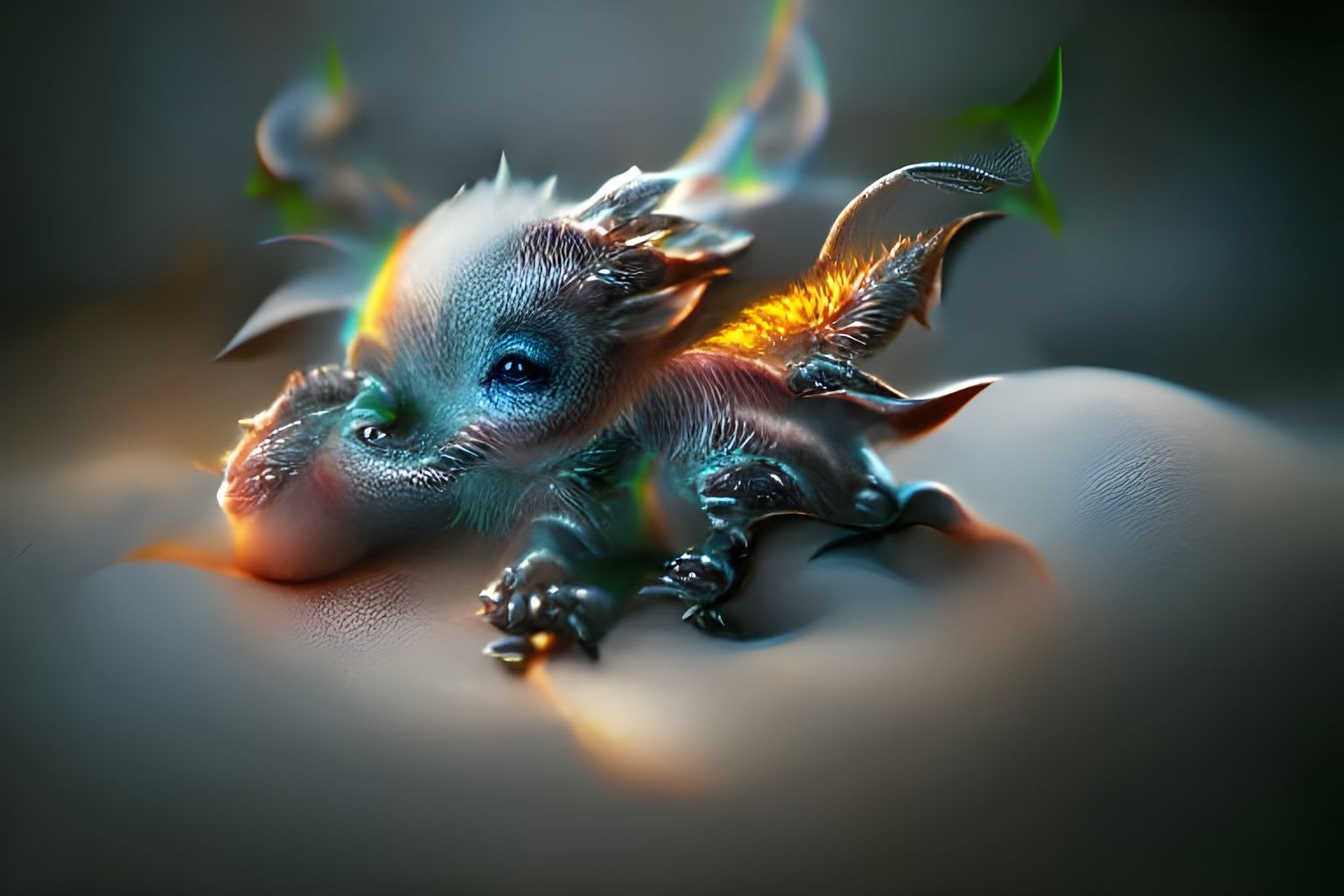 Adorable 3D Baby Dragon Concept Art