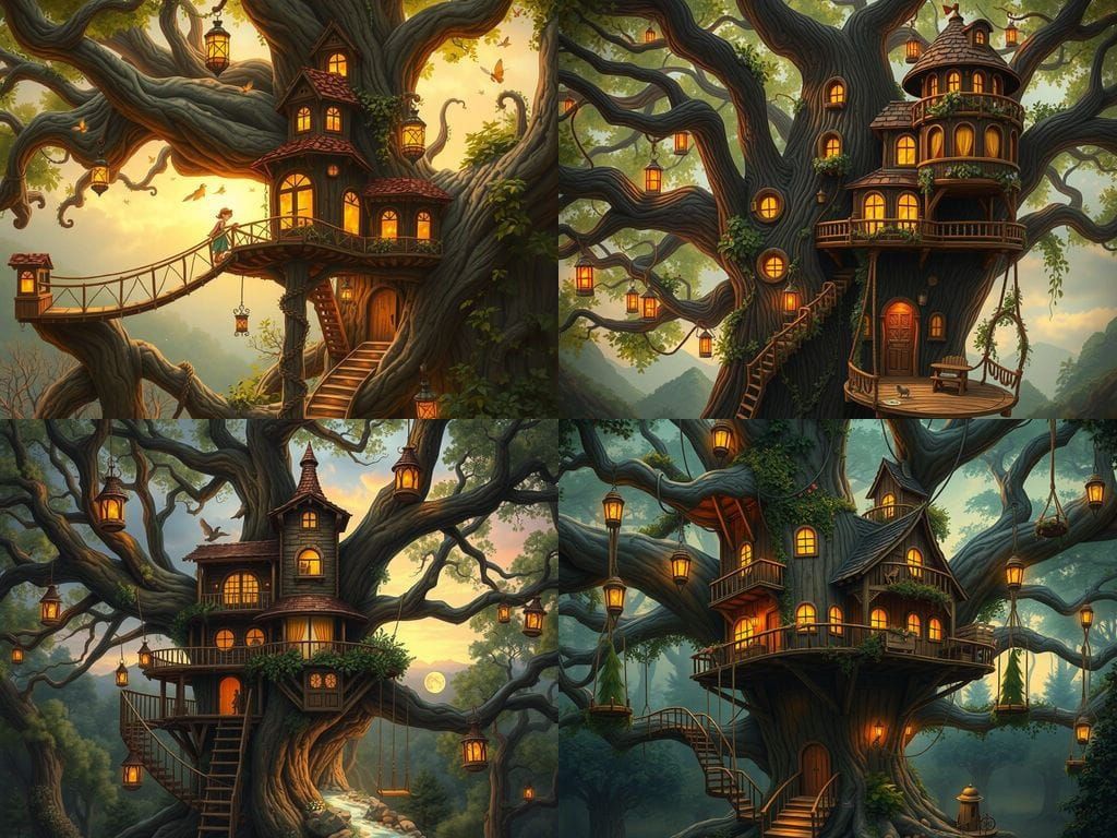Enchanted Treehouse Blends with Ancient Forest in Whimsical ...