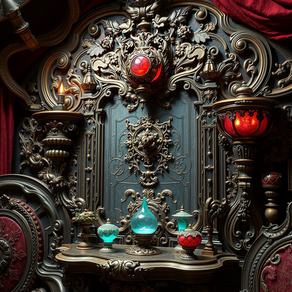 Ornate Antique Accoutrements in Vibrant Colors