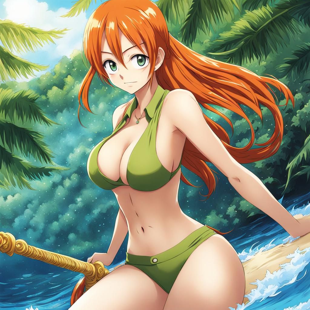 Anime Style Nami Inspired by Japanese Manga Art
