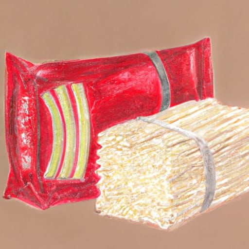 Colored Pencil Drawing of Packaged Noodles