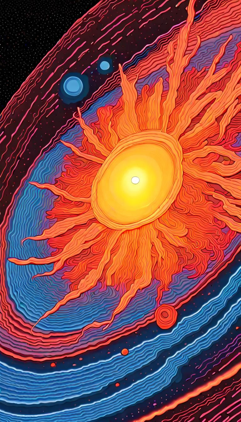 Coronal Mass Ejection: Neon Plasma Between Earth and Sun