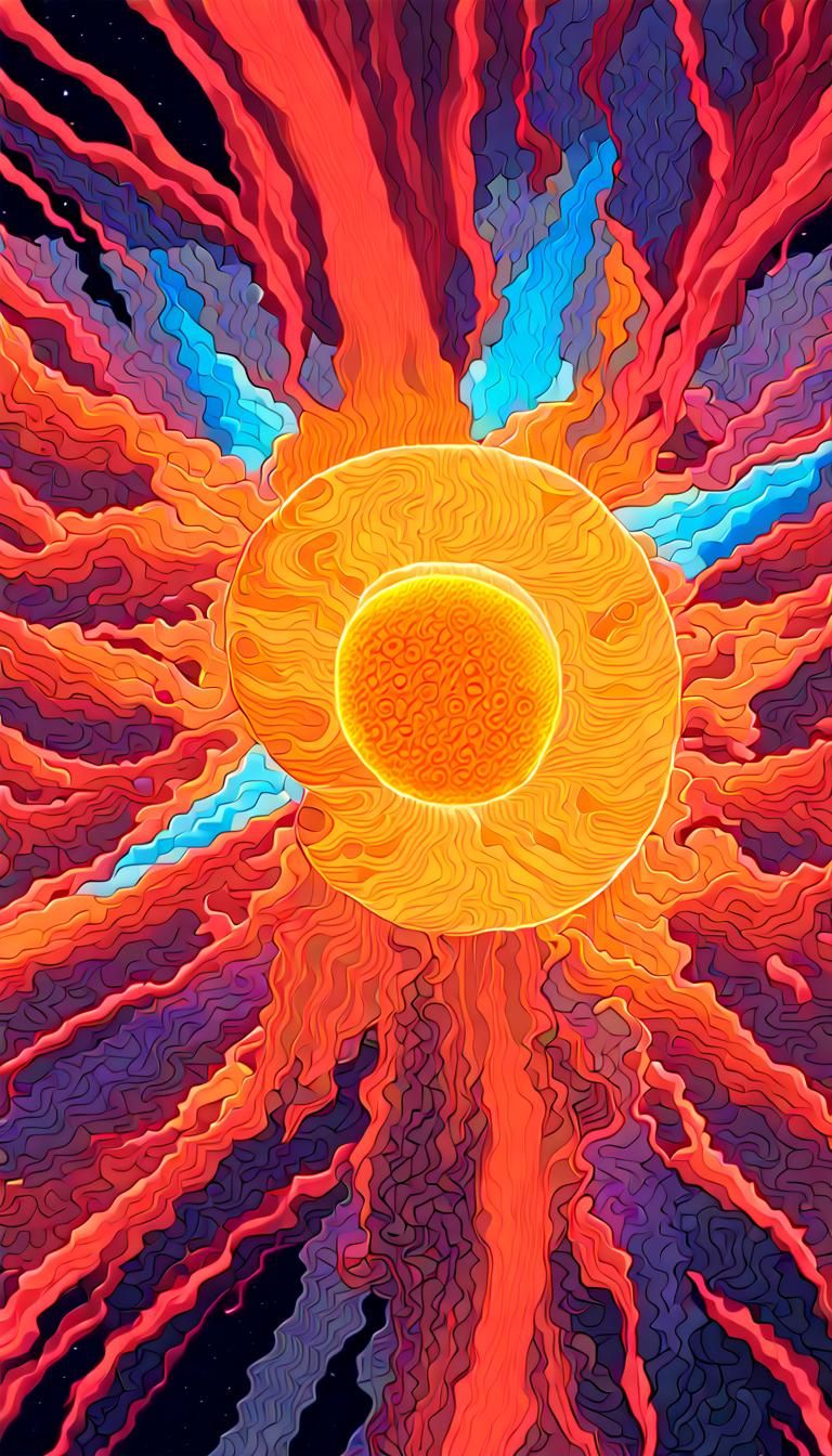 Coronal Mass Ejection with 3D Neon Colors