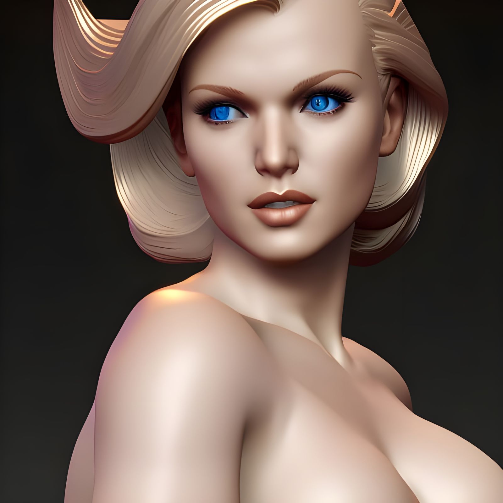 Sultry Blue-Eyed Siren in Unreal Engine Masterpiece