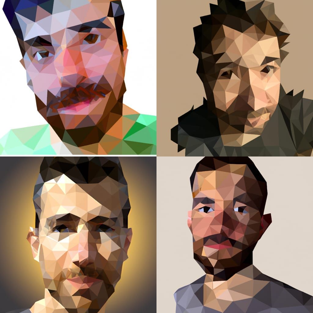 Low Poly Self Portrait Generated by AI