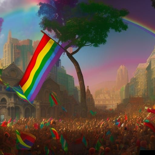 Rainbow Pride Remembering Club Q: Matte Painting