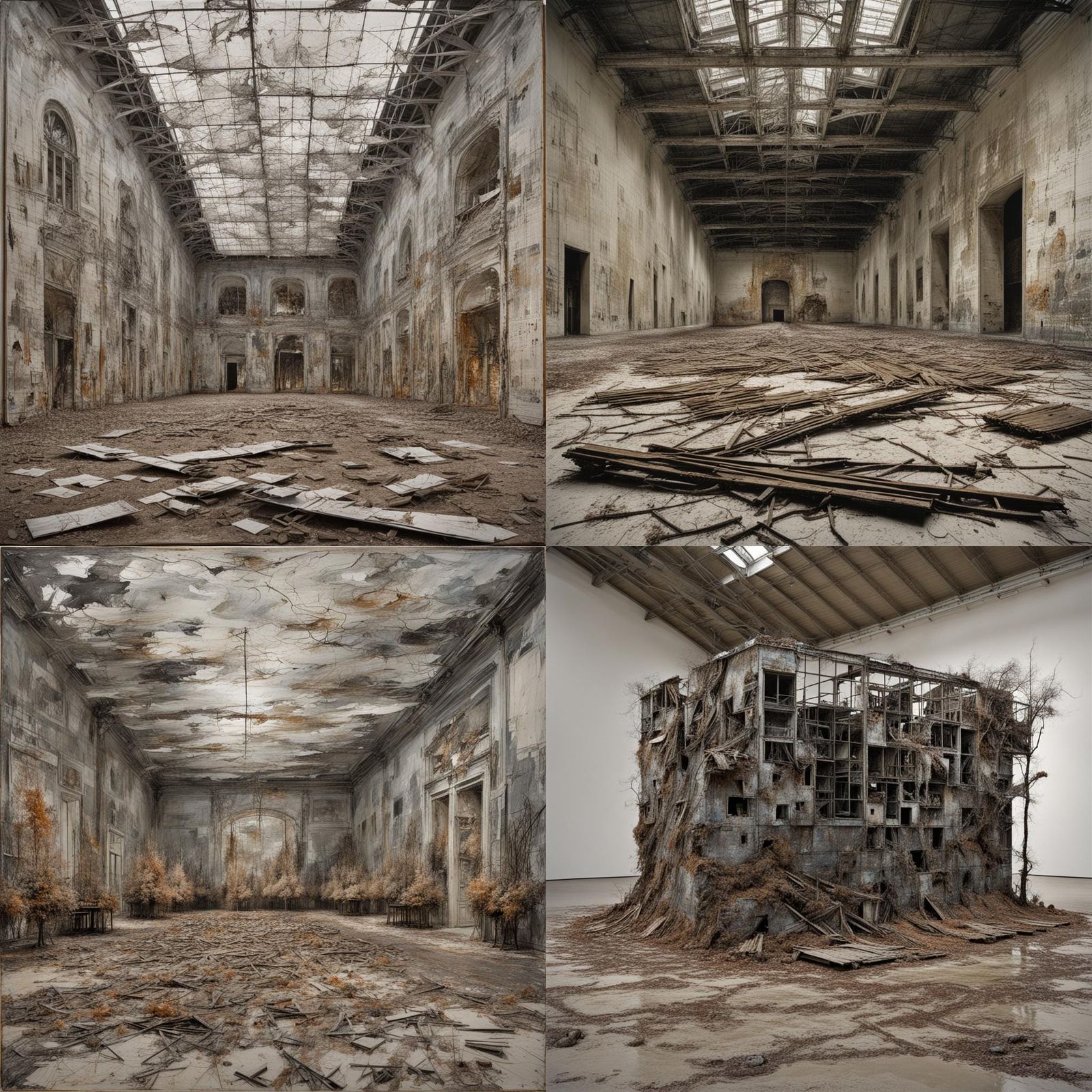 Abstract Landscape in Mixed Media Style