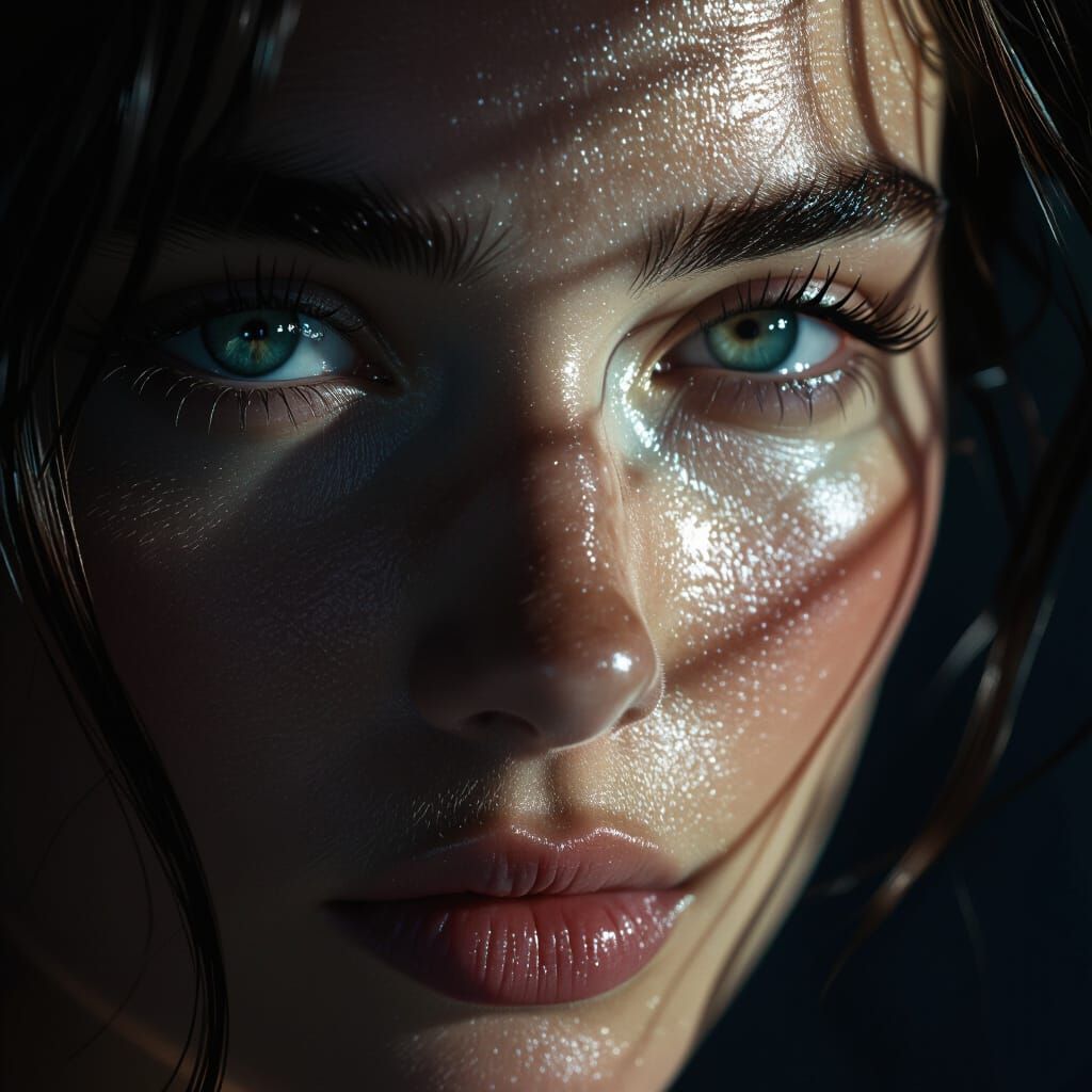 Hyper-Realistic Eye Portrait in Cinematic Lighting