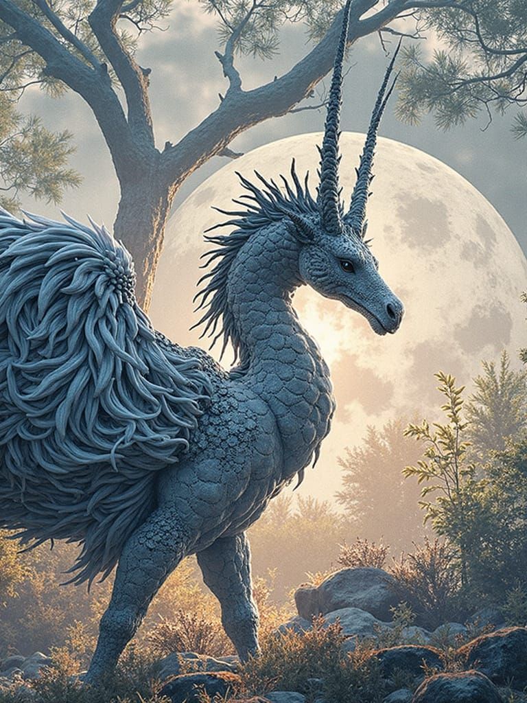 Silhouetted Object Backlit by the Moon in 8k