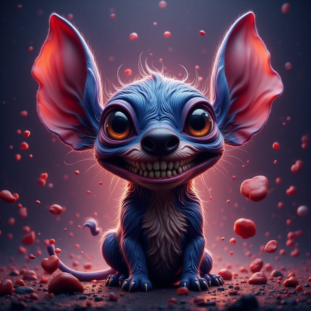 <lora:-Lunatic-:1.0> <lora:CuteRoundAnimals:1.0> Stitch fict...