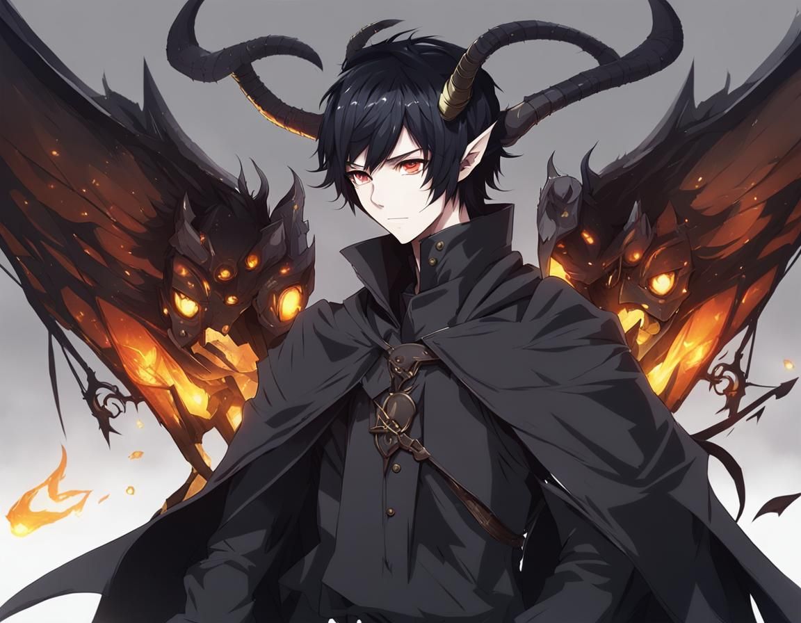 Anime Style Incubus with Demonic Features