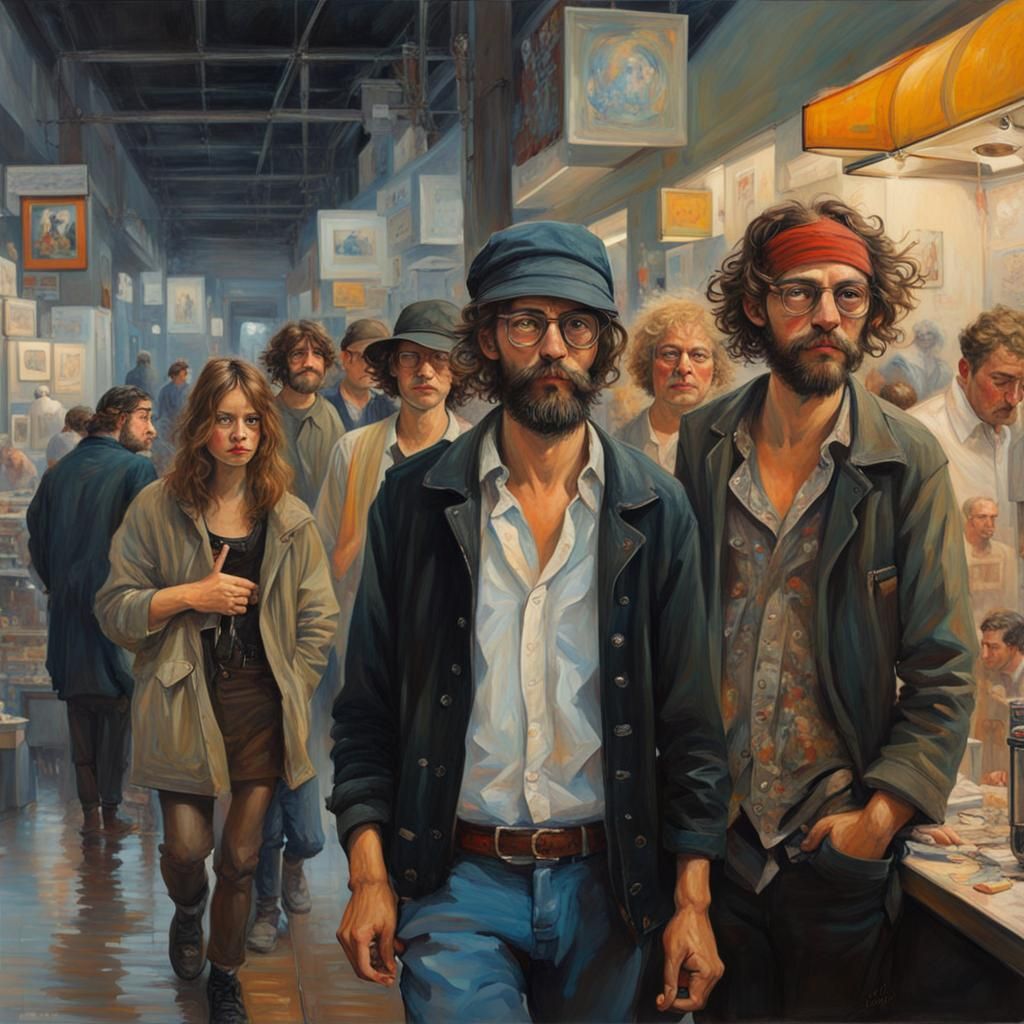 Hipsters in Oil, Pre-Raphaelite Style