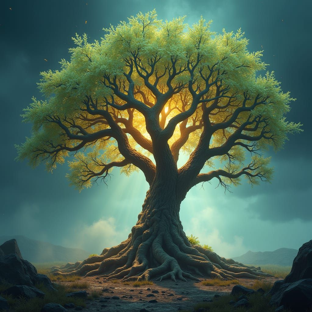 Ethereal Tree of Tales: A Fantasy Concept