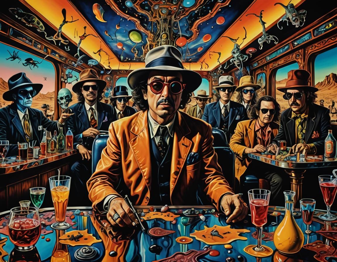 Monstrous Bar Scene in Surrealist Style