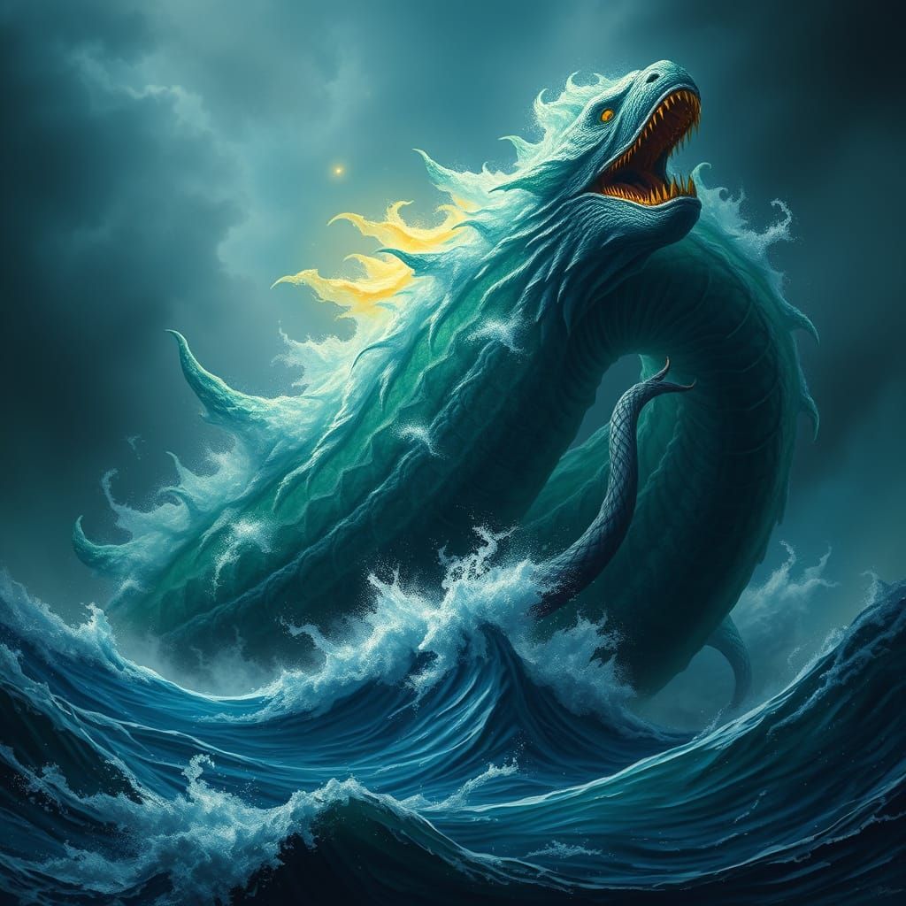 Colossal Sea Serpent Rises from the Abyss in a Cataclysmic W...