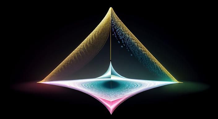 Abstract Flow of Time: Colorful Technical Drawing