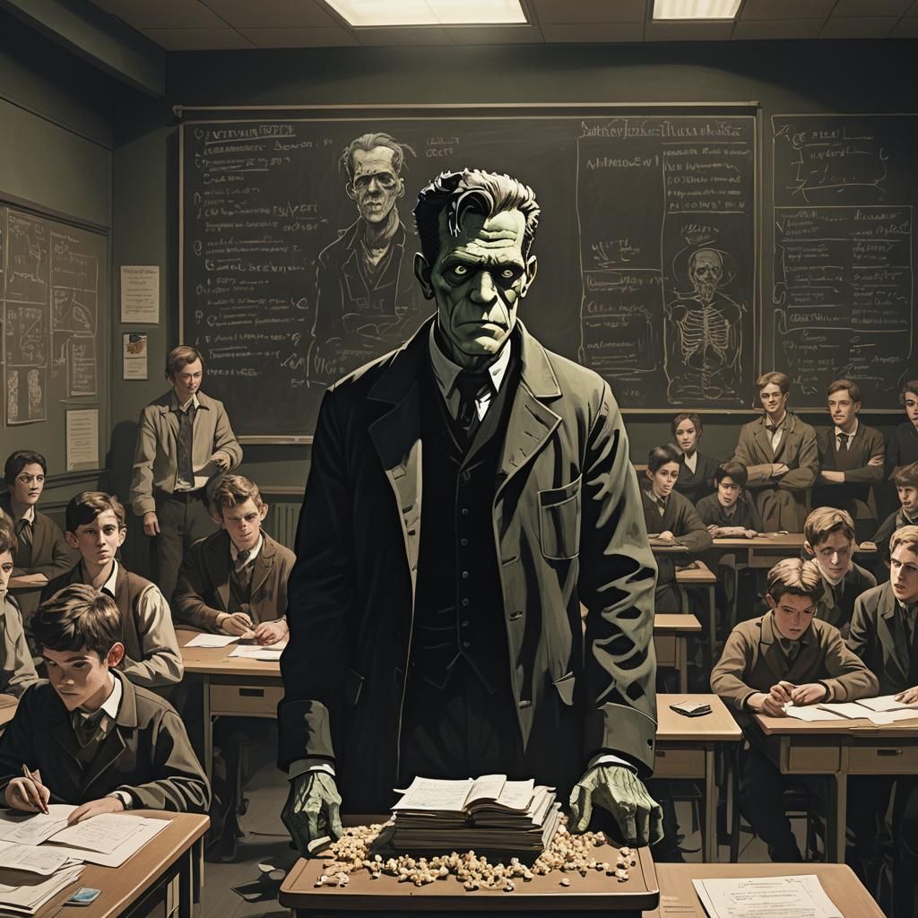 Frankenstein Teaches Health Class: Tech-Noir Style