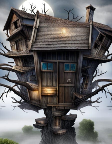 Electric Lightning Treehouse Breaks Through the Wall