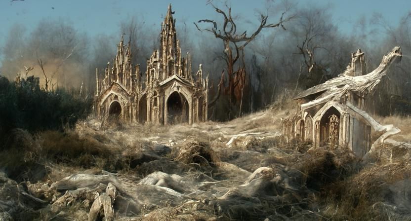 Gothic Horror Landscape in Renaissance Matte Painting