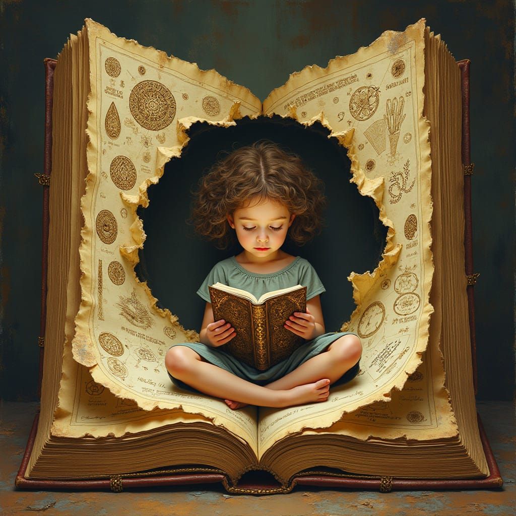 Ancient Tome Reveals a Young Girl Lost in Mystical Readings