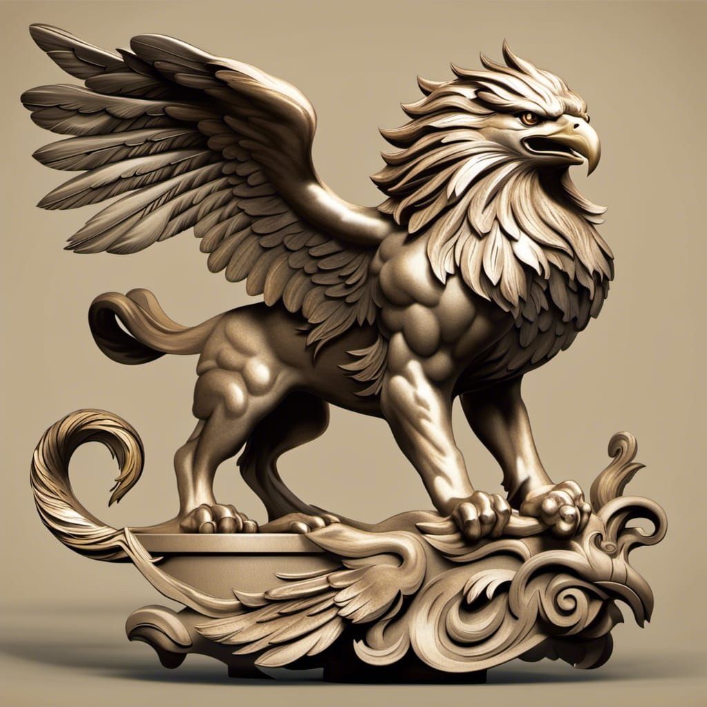 Majestic Gryphon: A Centered View of Mythological Creature