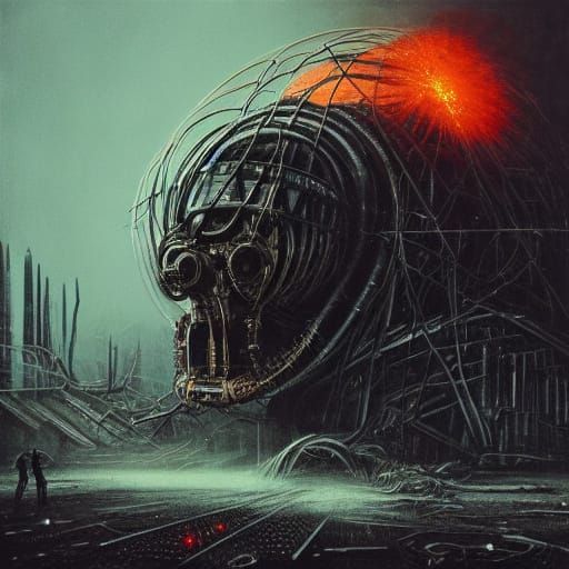 Cyberpunk Abomination Rises from Industrial Wastes