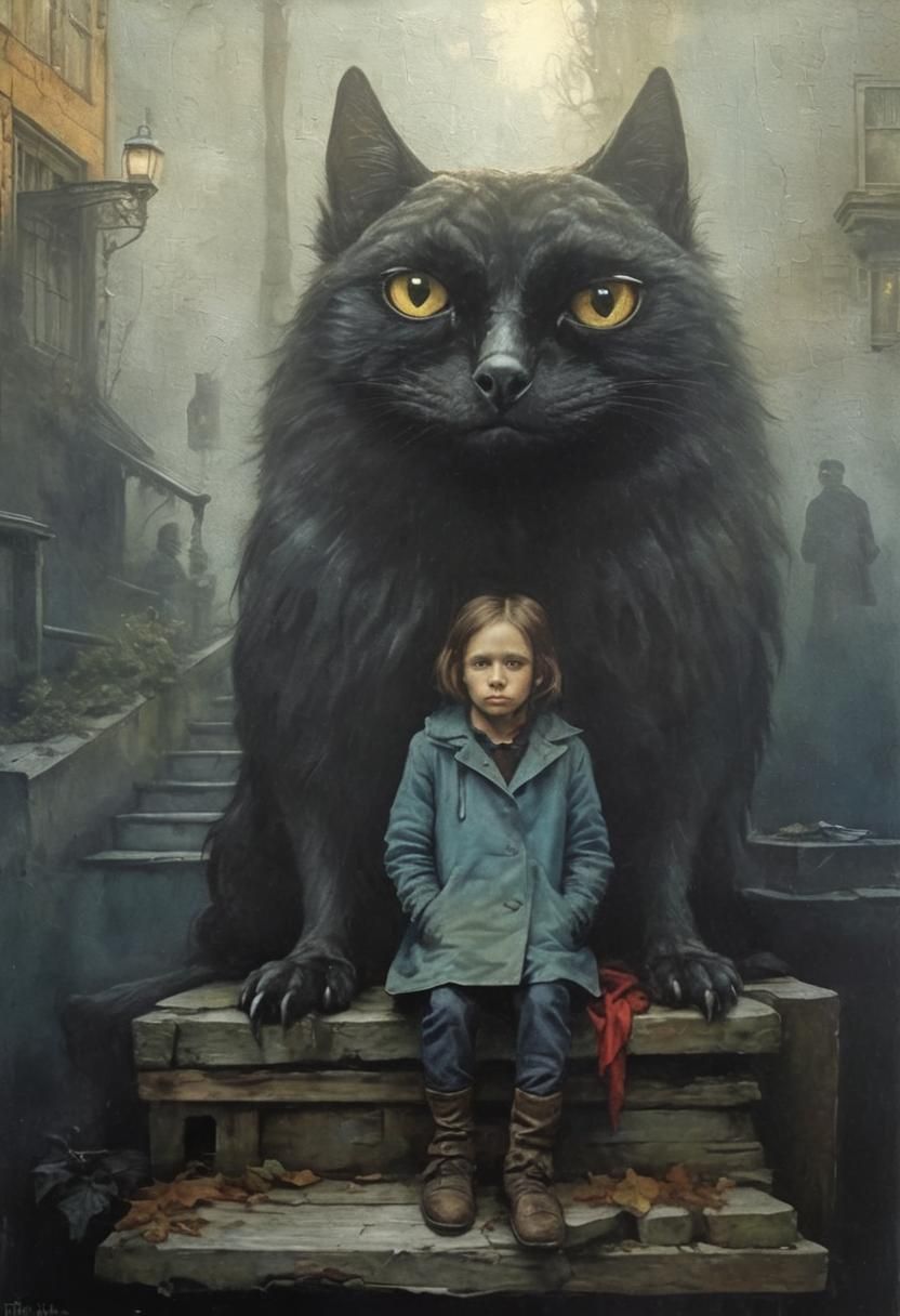 Mysterious Gothic Scene in Hyperrealistic Style