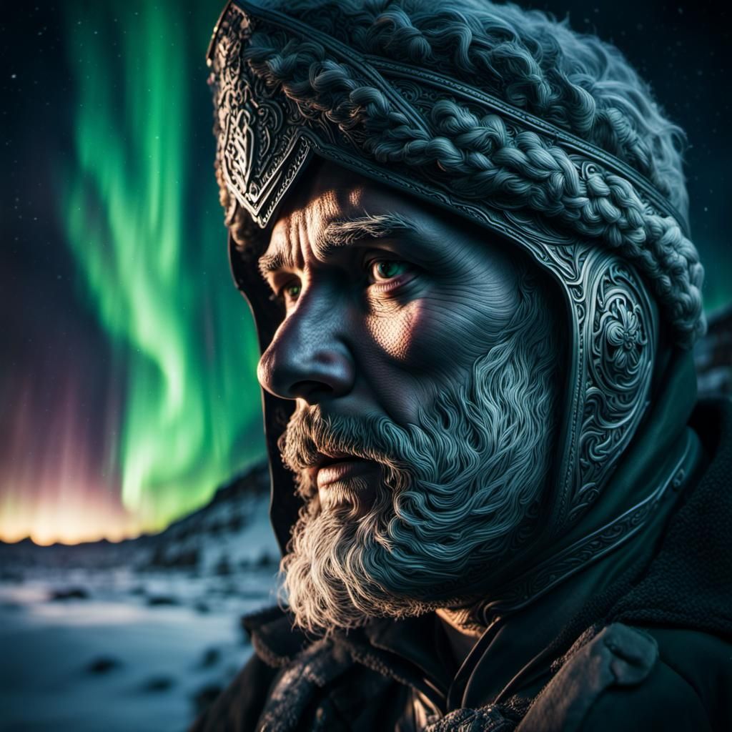 Hyperrealistic Aurora Man Portrait in HDR