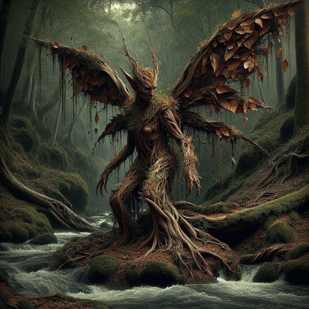 Mystical Forest Sprite in Dark Fantasy Art Style
