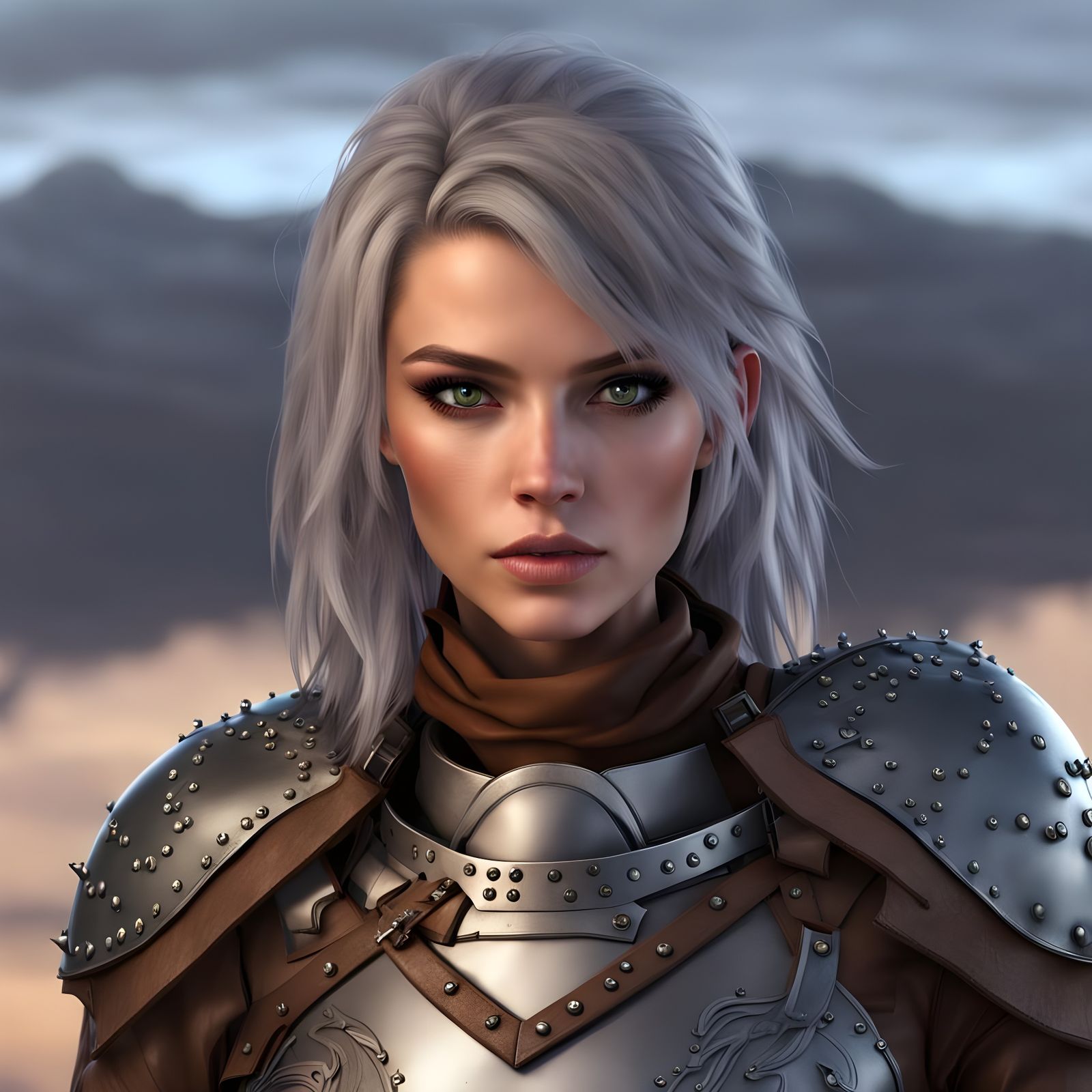 Girl in leather armor