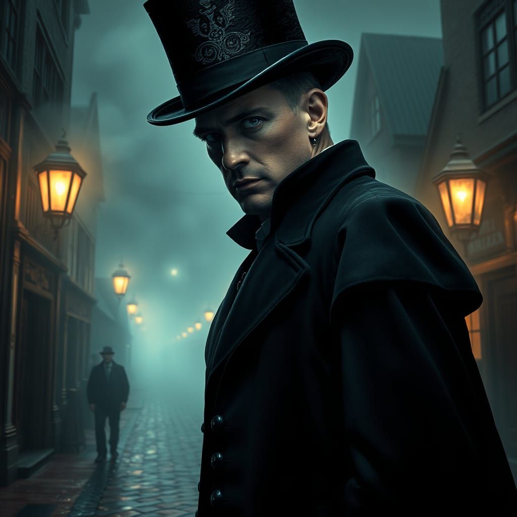 Brooding Victorian Man in Gothic Setting
