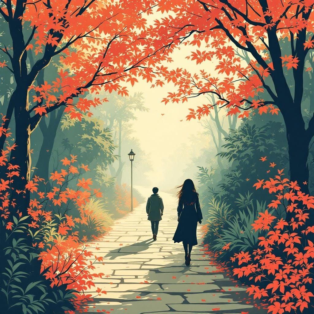 Japanese Woodblock and 80s Graphics Art Fusion