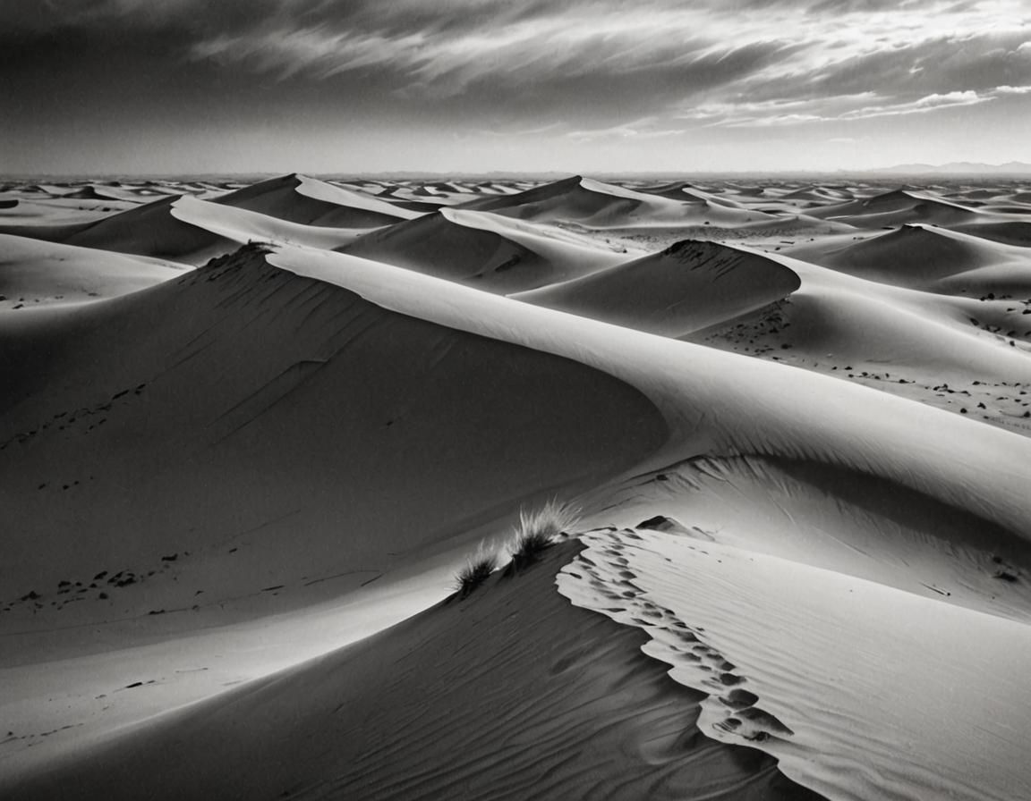 Windswept Dunes in Modern Ink Action Painting