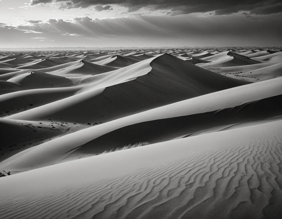 Wind Swept Dunes in Action Painting Style