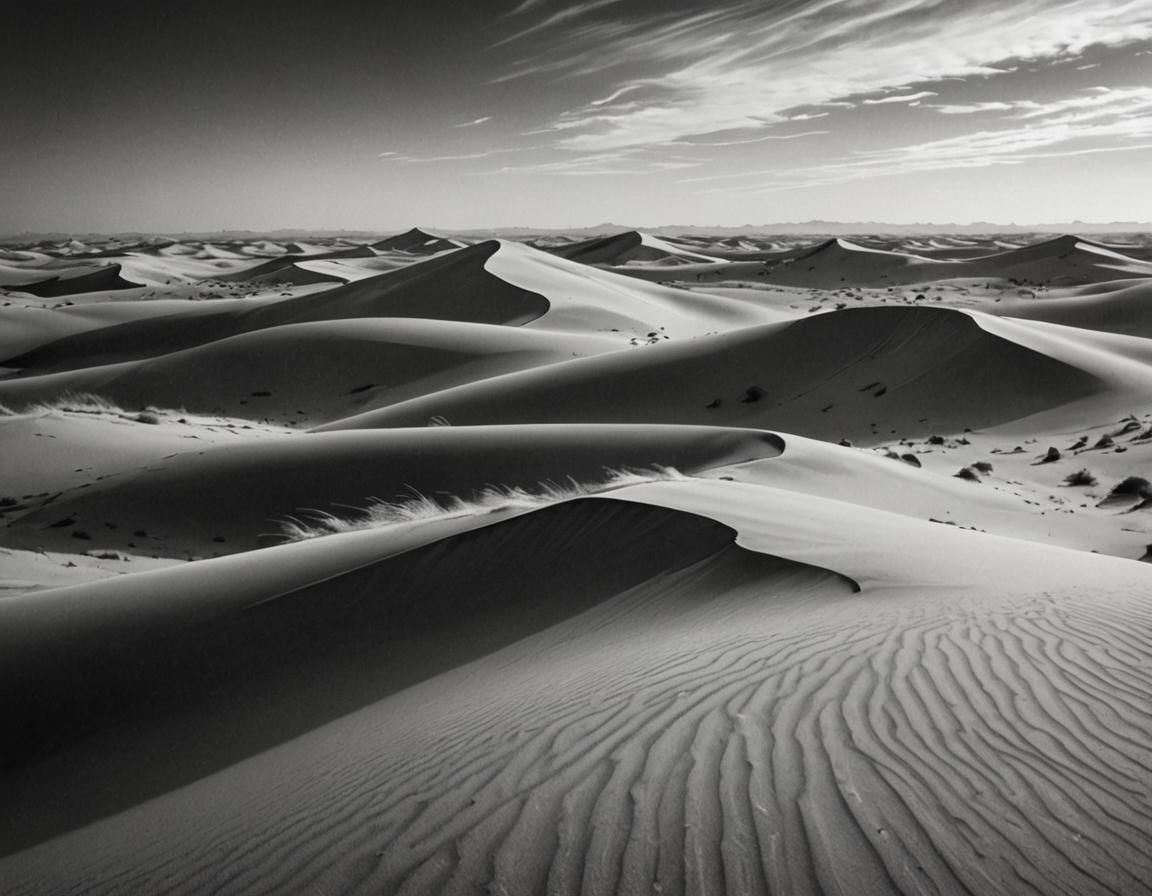 Windswept Dunes in Modern Ink Action Painting