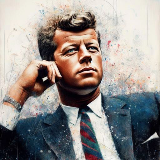 JFK Portrait in Royo-Inspired Splash Art