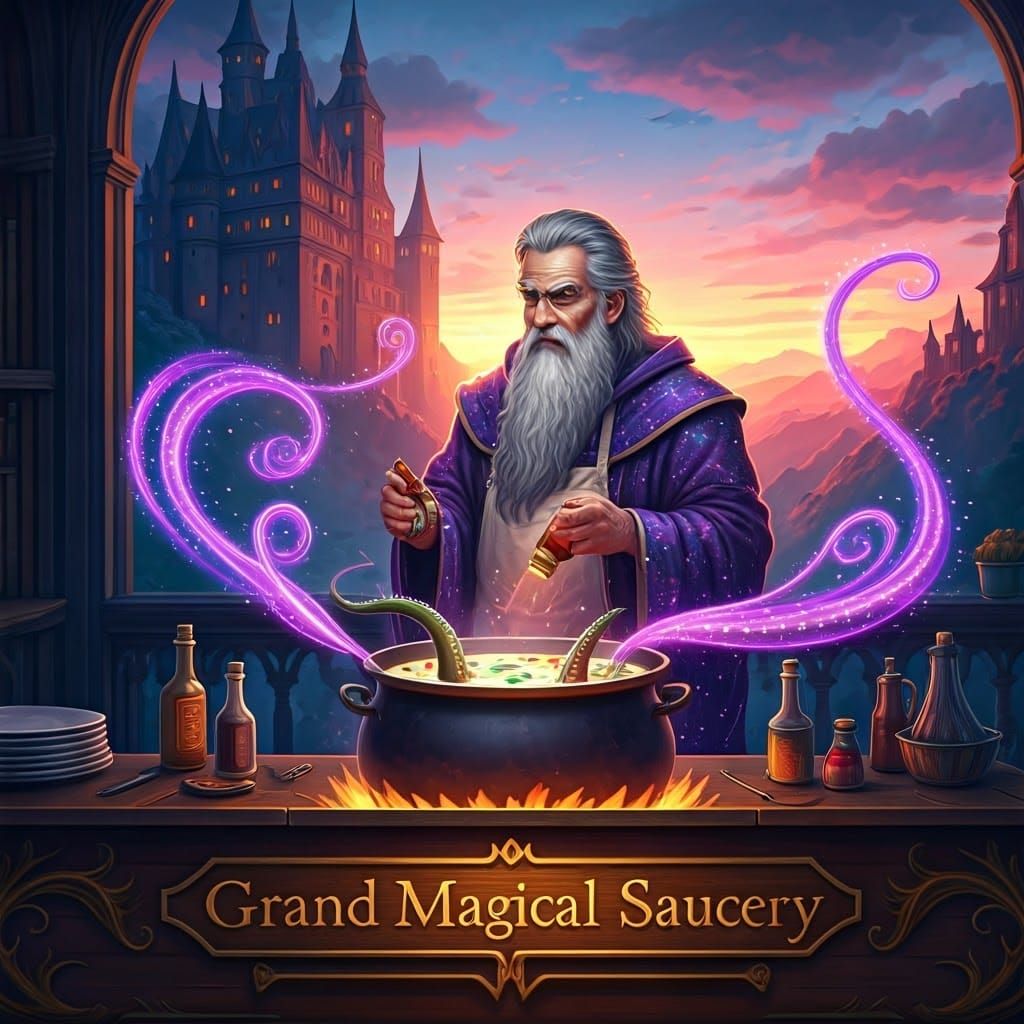 Magical Wizard Creates Grand Saucery with Soup