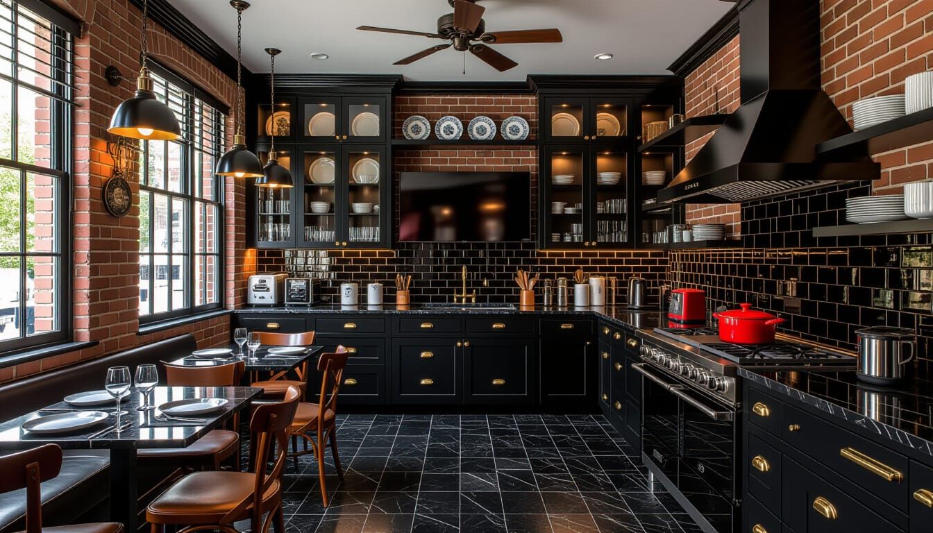 Vibrant Victorian Kitchen with Modern Appliances