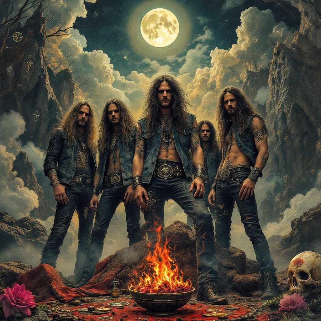 Heavy Metal Band in Mystic Landscape