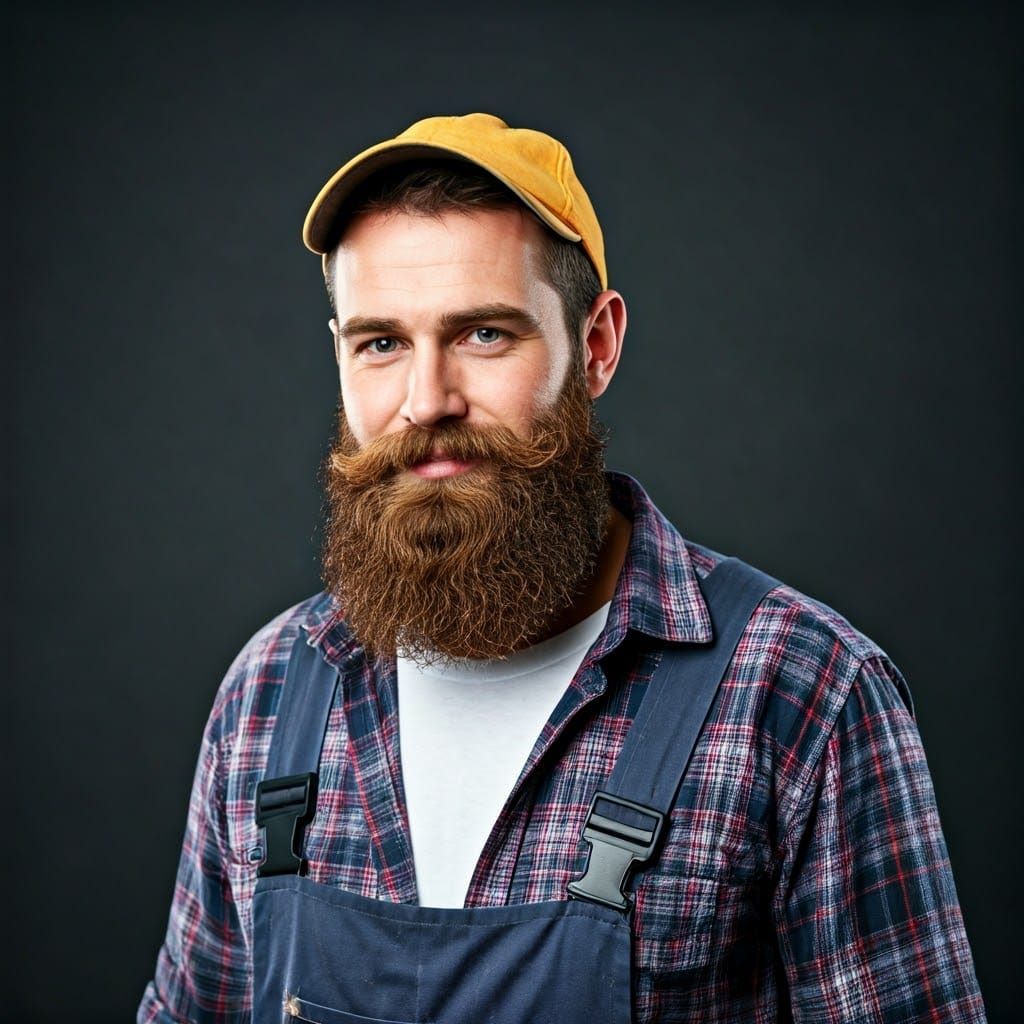 AI Generated Image of Bearded Tradesman