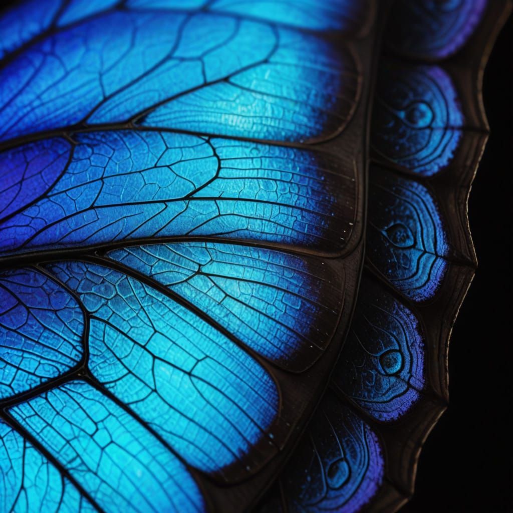 Iridescent Blue Morpho Butterfly Wing