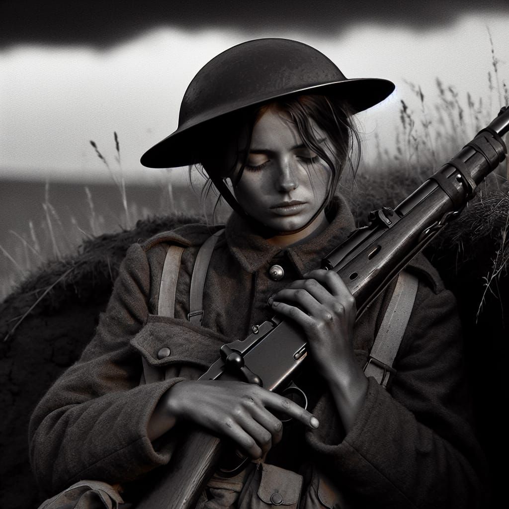 Young female soldier in the British Army WWI