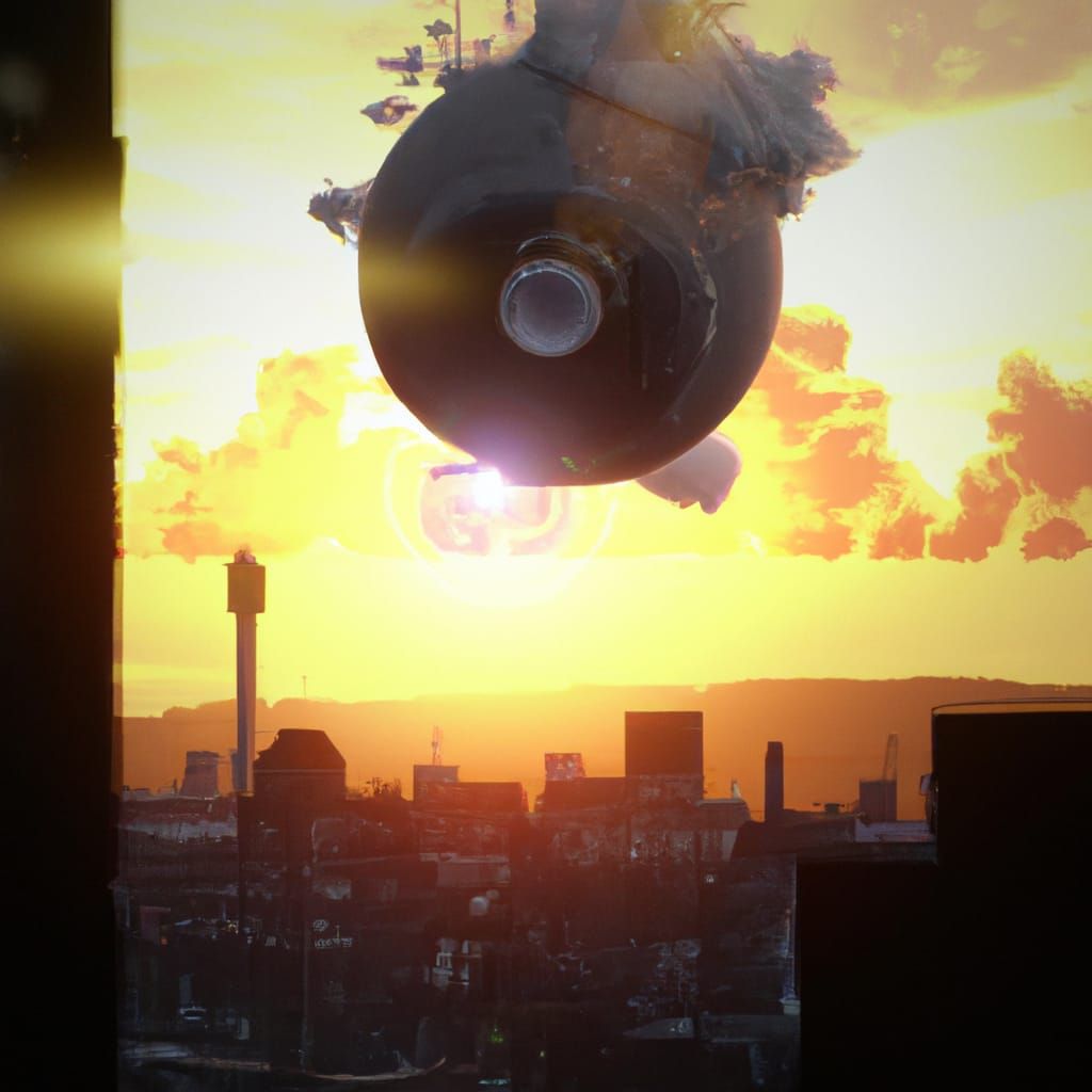 Nuclear Bomb Explodes in Abandoned City: 3D Render