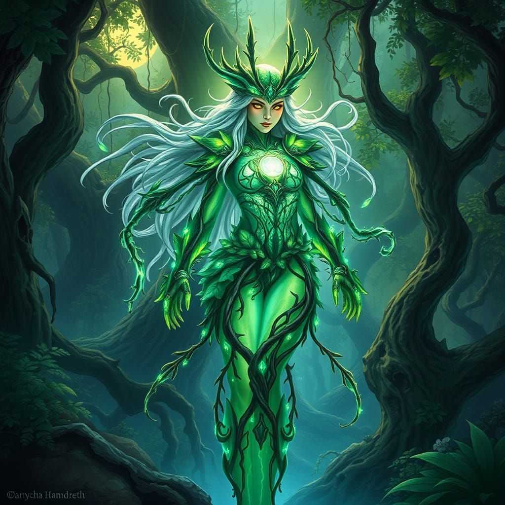 Luminous Sylvaneth Drycha Hamadreth in Enchanted Forest