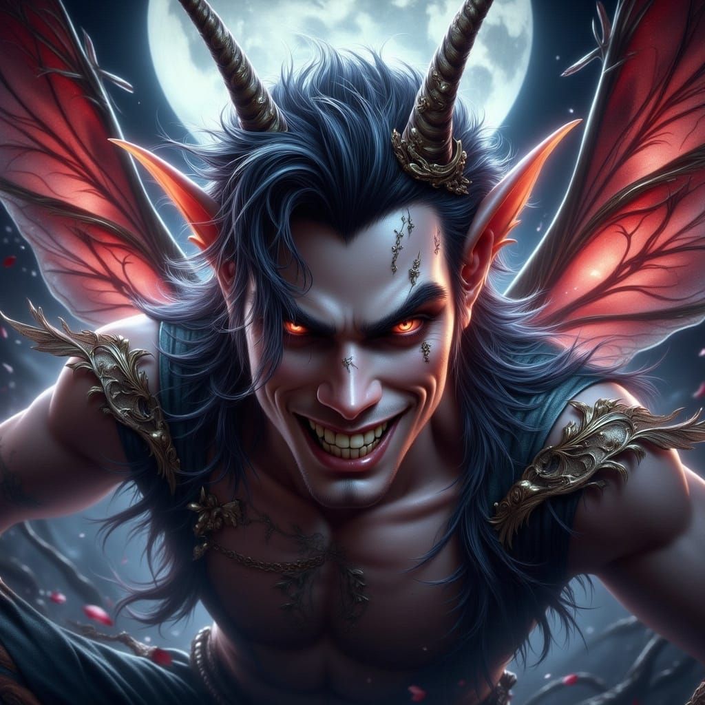 Evil Grin of a Handsome Demon