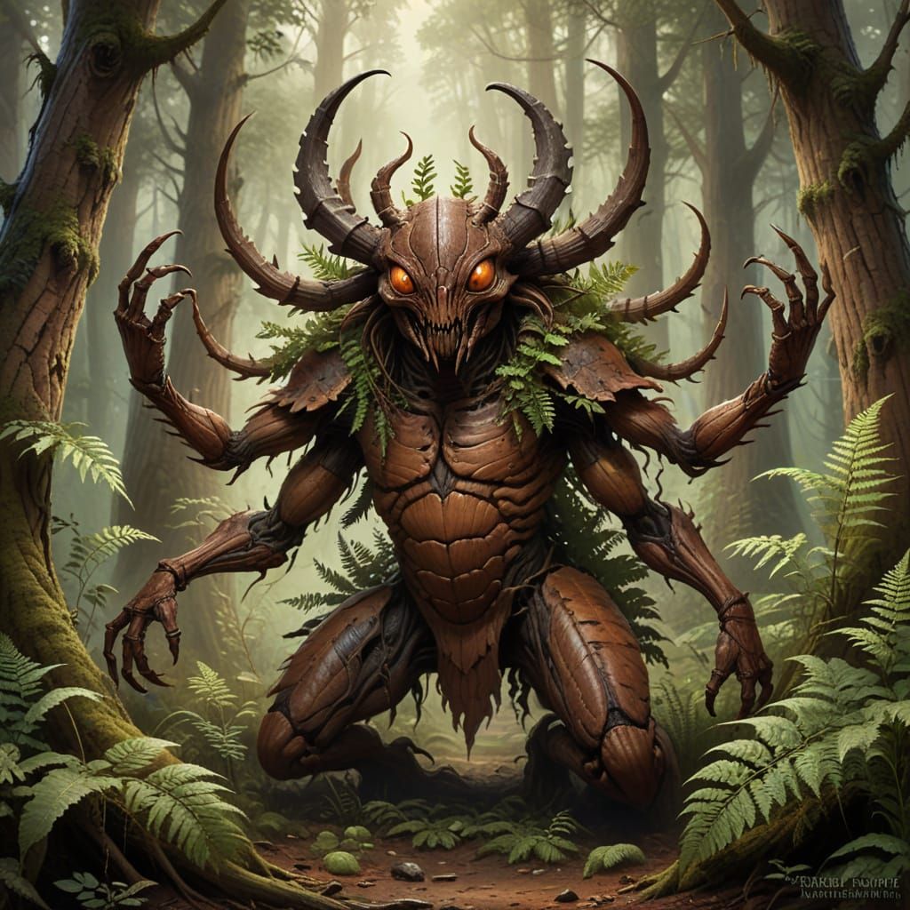 Surreal Organic Beast Emerges from Ancient Woodland