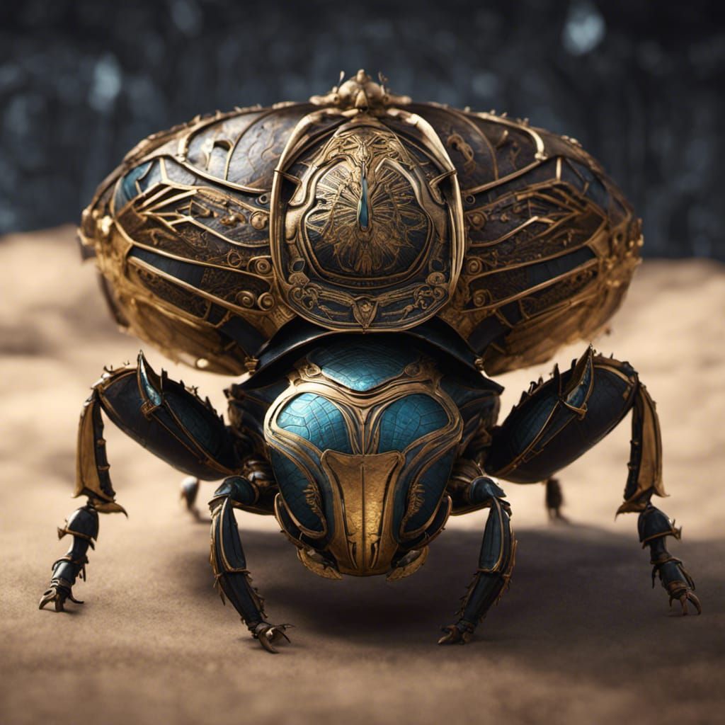 Steampunk Scarab Beetle Concept Art in 8K