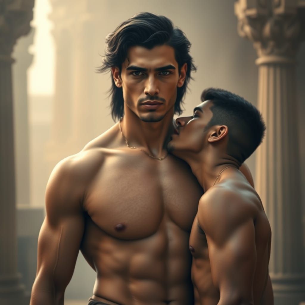 Greek Prince in Ancient Indian Temple