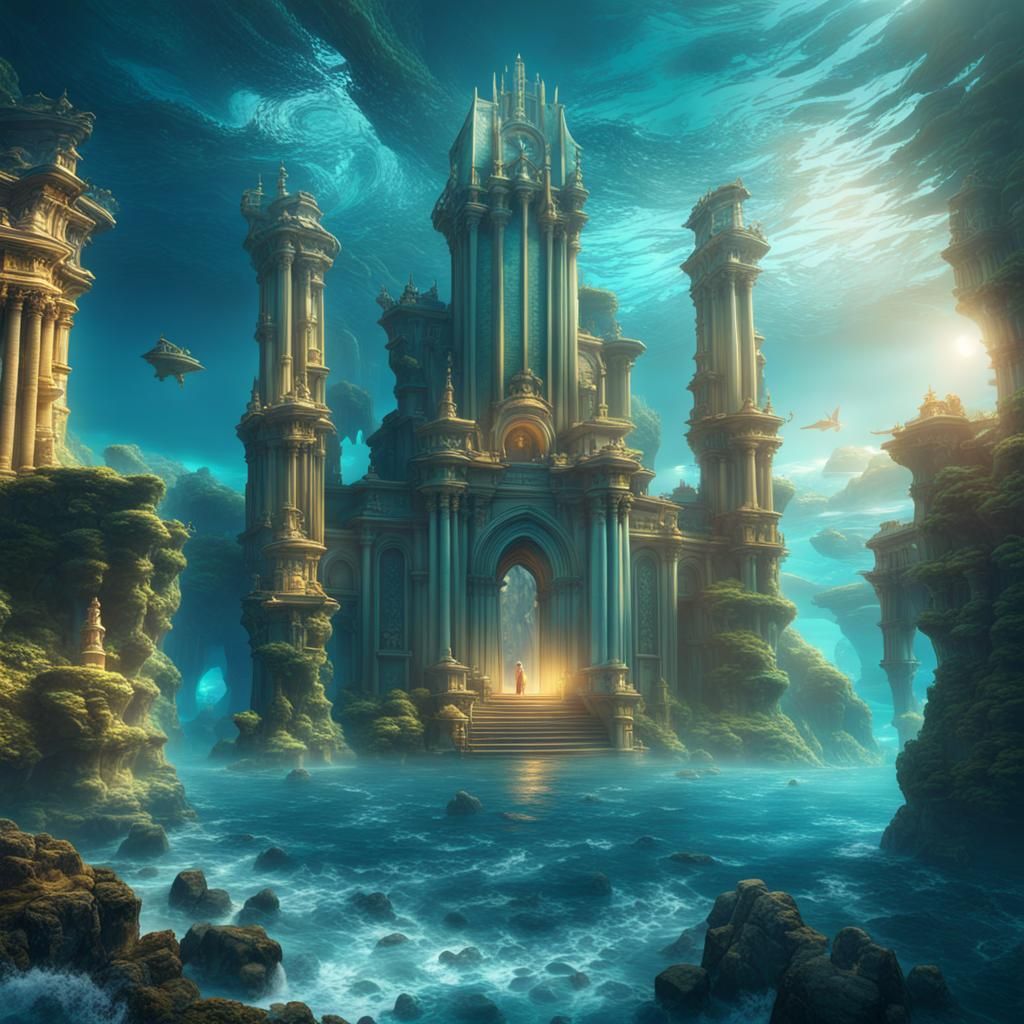 Dreamy Atlantis Digital Art in 8K Resolution