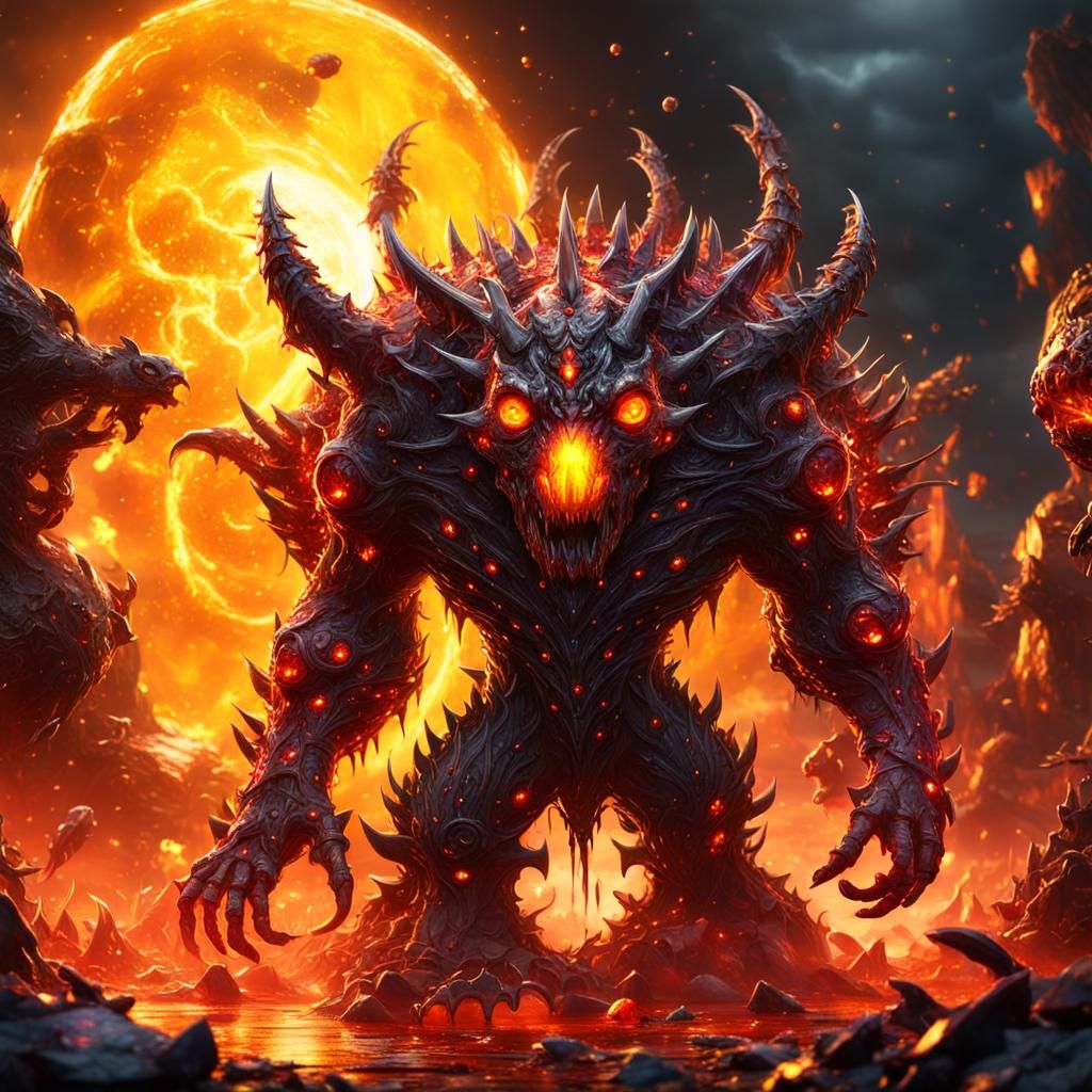 Crystalline Atomic Monster in Fantasy Art Style